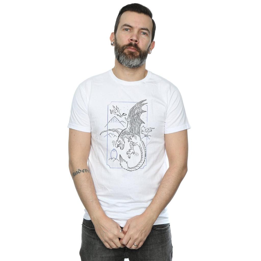 Harry Potter Mens Dragon Line Art T-Shirt