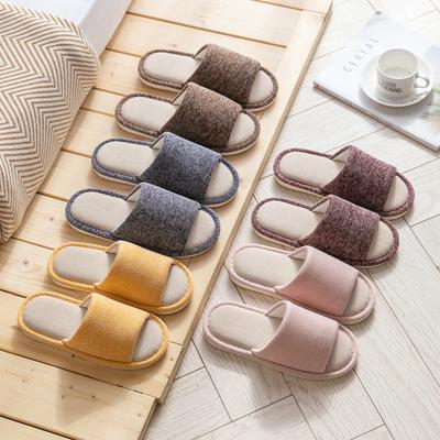 Хлопковые и льняные тапочки женские летние домашние бытовые льняные комнатные домашние парные нескользящие четыре сезона весна и осень мужские тапочки для пола