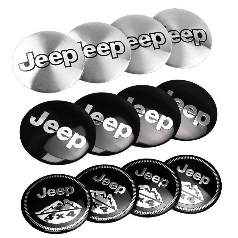 4pcs 56mm Car Wheel Center Hub Caps Cover Rim Exterior Decals Stickers Badge For Jeep jk Compass Renegade Grand Patriot Liberty