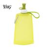 Lightweight Travel Bottle 500ML Collapsible Silicone Water Bottle, Portable Folding Drinking Bag, Camping Pouch with Lanyard for Outdoor Hiking