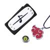 3Pcs/Sset Naruto Akatsuki Itachi Payne Red Cloud Necklace Ring Rebellion Ninja Guard Forehead Kids Gift