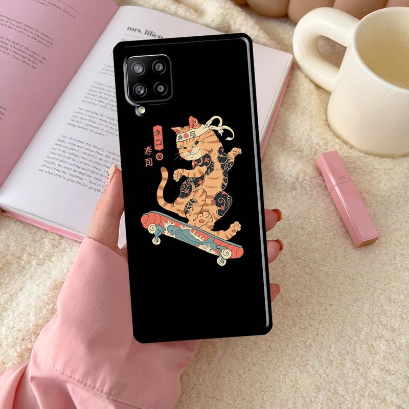 Ukiyo-e Кот-Самурай Неко Рамен Для Samsung Galaxy A55 A35 A15 A32 A12 A22 A52 A54 A34 A14 A56 A36 A26 A16 A13 A53 A06 Чехол
