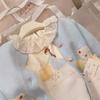 2024 Autumn Korean Style Girls' Rabbit Knit Cardigan & Sweater Set
