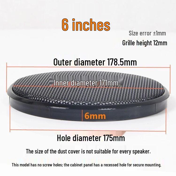 Speaker Grille Decorative Ring: Holeless Protective Cover for Car Subwoofer (1-10 inches)