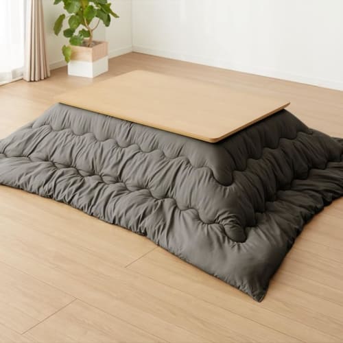 Ricomen Kotatsu Comforter, Rectangular, Single, 185 x 235 cm, Available in 12 Colors, Warm, Antibacterial, Odor-Resistant, Washable, Simple, Charcoal