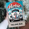 Винтажная металлическая табличка Herbie The Love Bug Рустикальное Железное Настенное Искусство с Дизайном Сине-Красного Полосатого Автомобиля для Домашнего Бара Кафе Ga