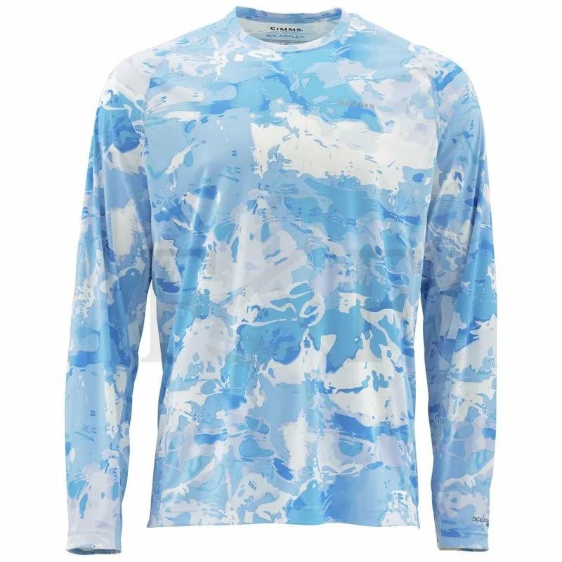 SIMMS camouflage fishing suit Luya long-sleeved crew neck T-shirt men's summer sunscreen suit quick-drying breathable fishing suit
