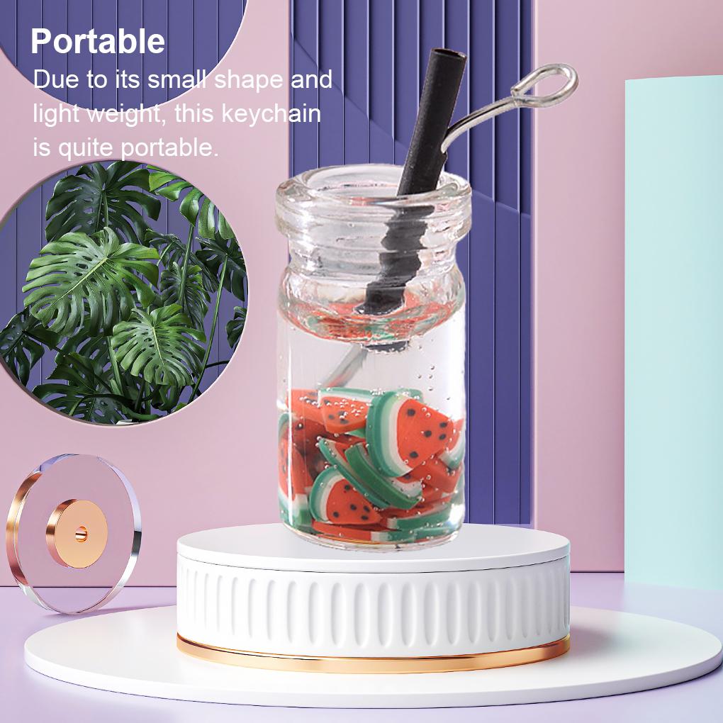Брелок для ключей Многоцелевая серьга в форме фрукта Брелок для ключей DIY Стеклянные бутылки Изысканная клубника Многофункциональный брелок для поделок