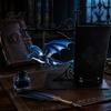 Dragon Statue for Desk Magical Flying Bookshelf Lamp, Warm Hanging Night Light, Fantasy Room Decor Reading Nook Decor, Unique Gift Lovers Book Readers