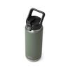 YETI Rambler 26oz Vacuum Insulated Stainless Steel Bottle with Straw Cap, Camp Green