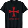 2024 Deus Vault Knight Templar Cross Printed T-shirt Everyday Loose Fashion Comfortable Unisex Short Sleeve Casual Crusader Top