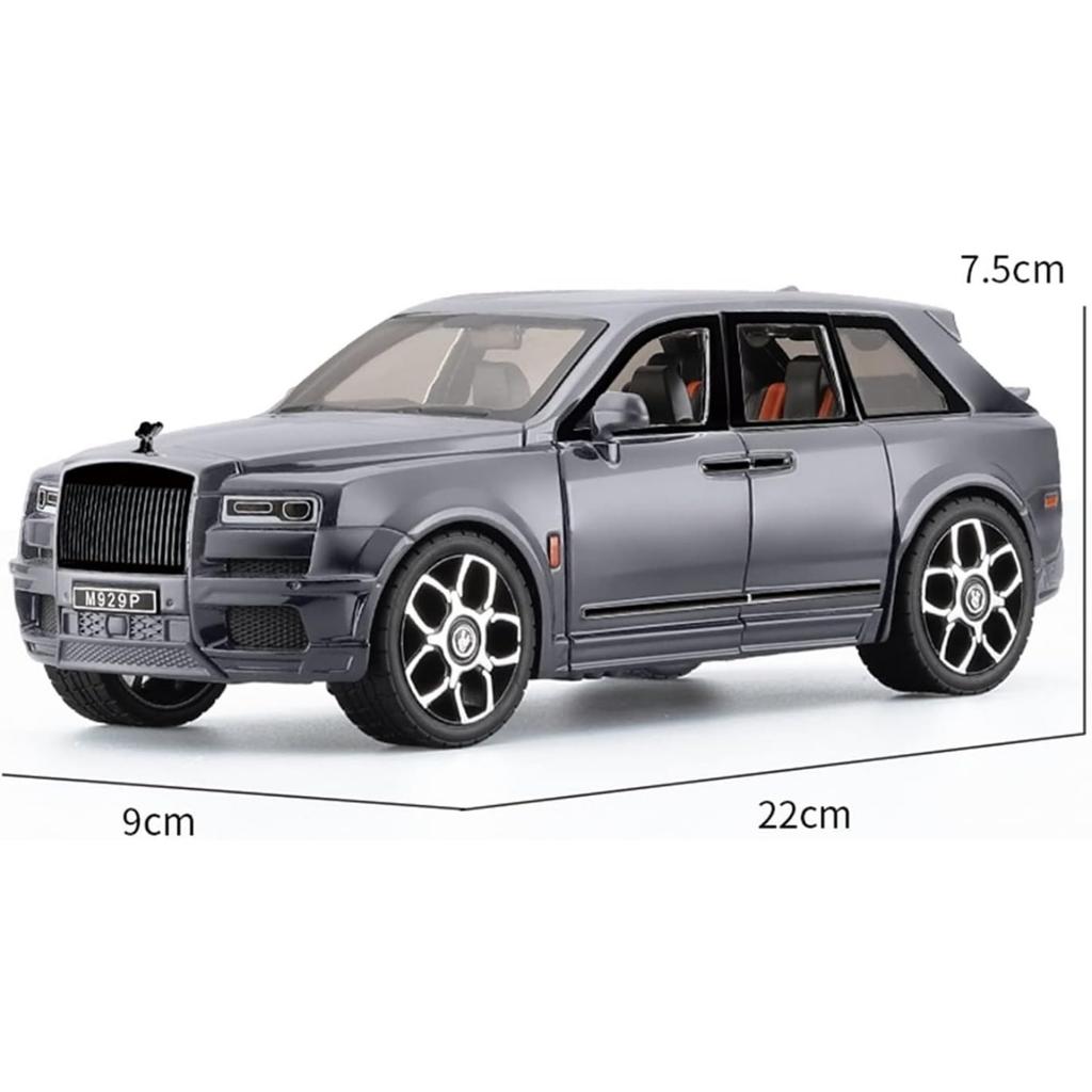 Литая металлическая игрушечная машинка 1/20 для внедорожника Rolls-Royce Cullinan, внедорожная модель автомобиля из сплава, имитация звука и света, игрушка для детей
