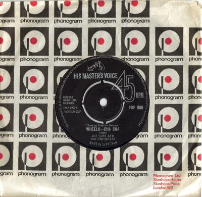 7-дюймовая пластинка JOE LOSS & HIS ORCHESTRA - Wheels - Ча-ча POP880 Его Мастер Голос Великобритания Джаз Б/У