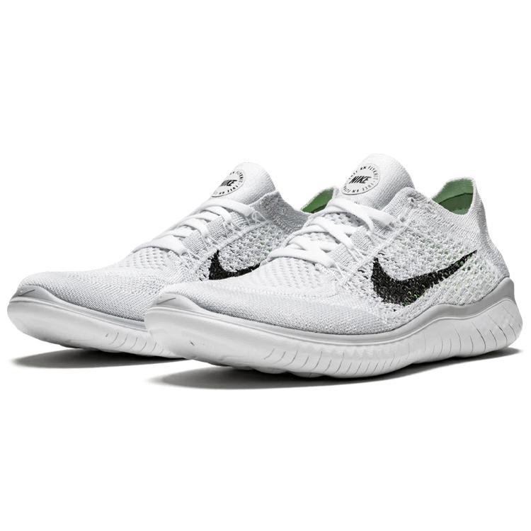 Новые женские кроссовки Nike Free Rn Flyknit 2018 Белый Чистая платина 942839-100