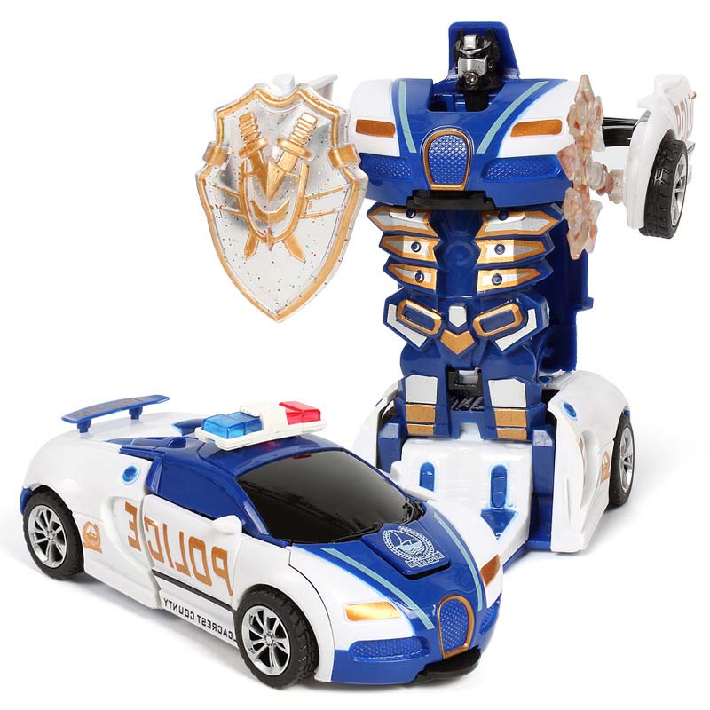 Fashionable Robot Plastic Transform Model Car Automatic Funny Toys Toys For Boys Deformation Car Amazing One-key Gifts New Kid Toy