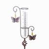 45cm Hummingbird Iron Rain Gauge Outdoor Rainfall Collector Garden Decor