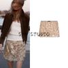 Women's Spring Clothing French Style Design Short Beads Decoration Sequin Fashion Punk Mini Skirt 3920221