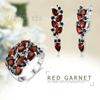 100% Natural Mozambique Garnet Rings Earring 925 Sterling Silver Fine Jewelry for Women Wife Luxury Design Anniversary Party Gift
