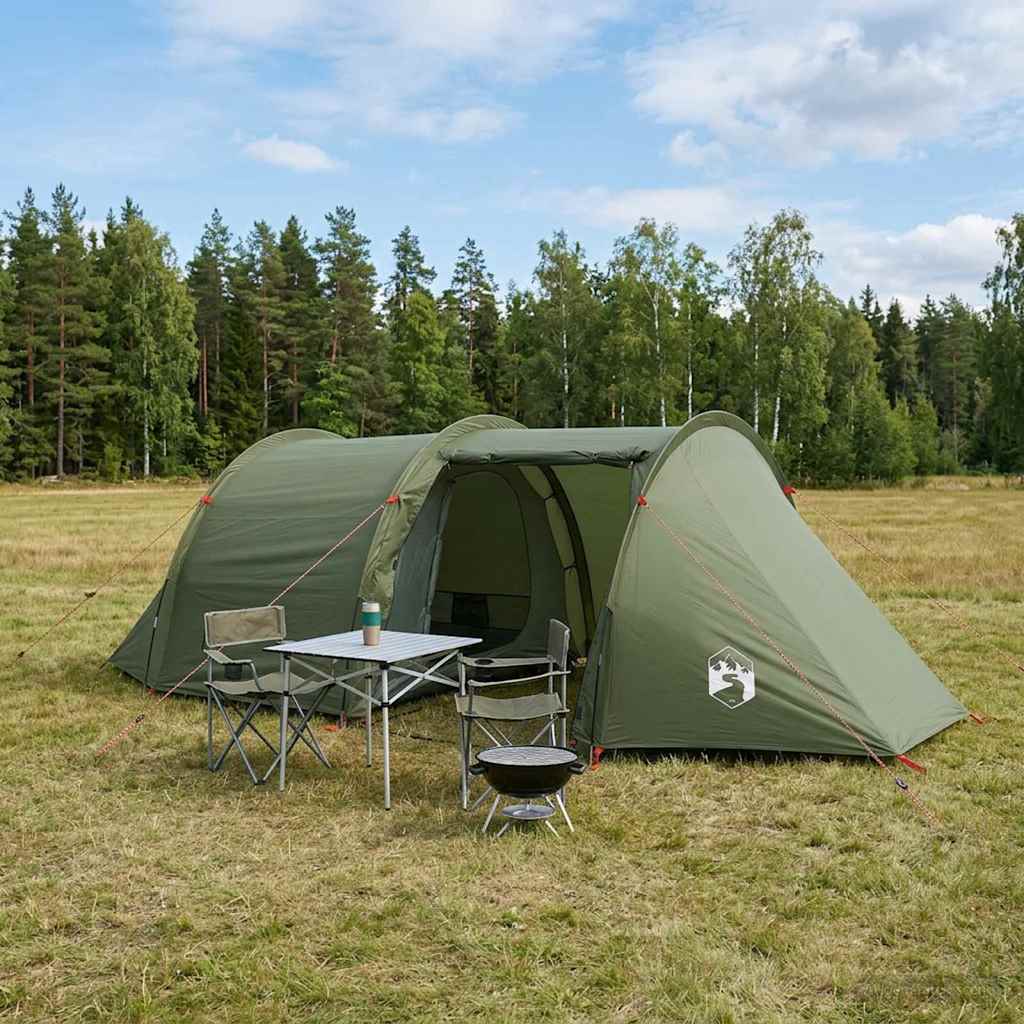 Tunnel Tent Olive Green 410 x 175 x 105 cm Polyester and Steel