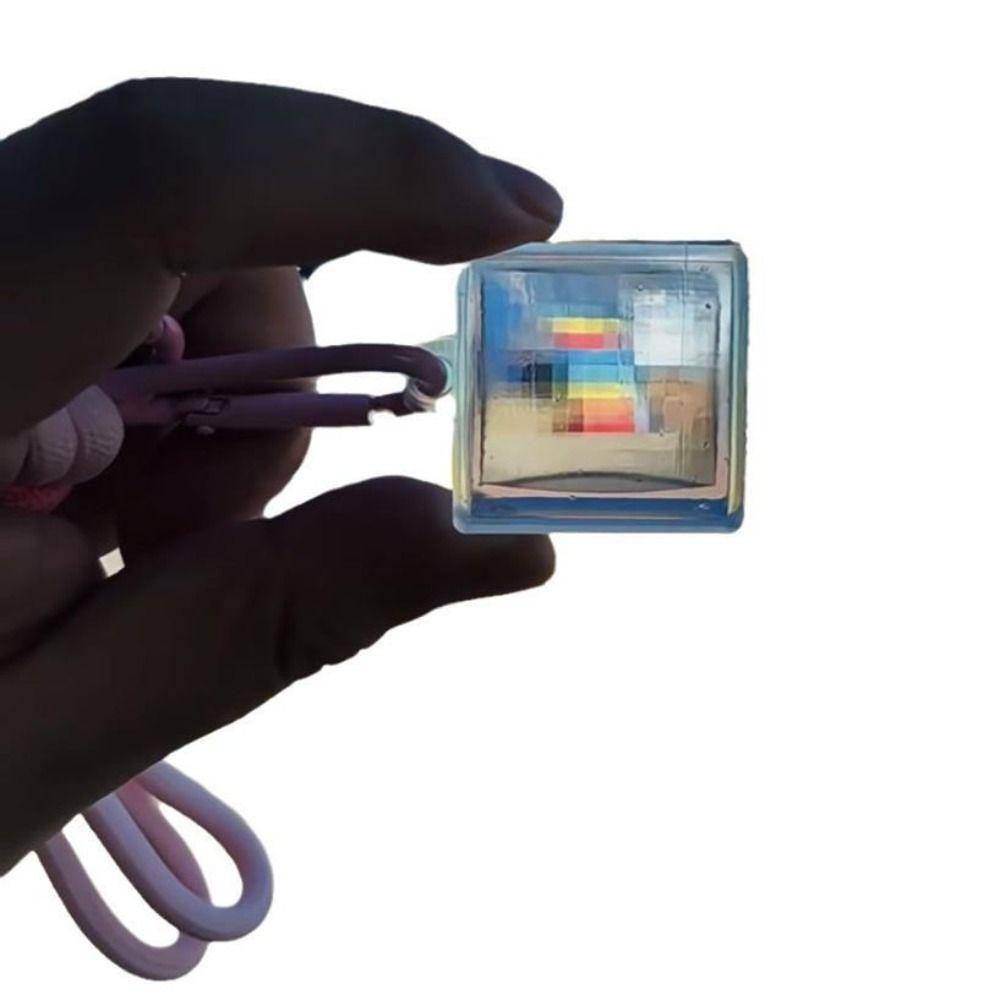 Pixel Art Mosaics Keychains Transparent Mosaic Lens Keyring  Travel Memories