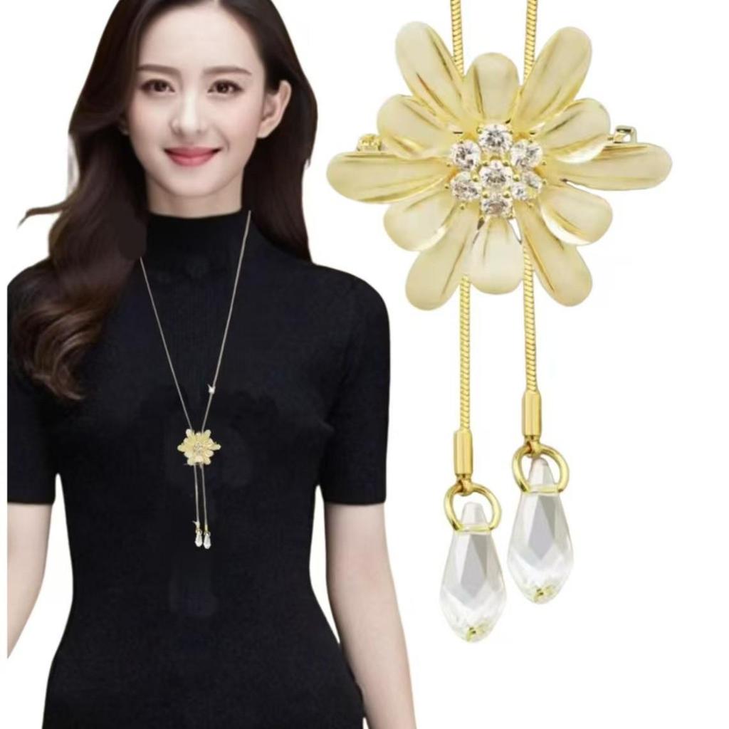 Элегантное ожерелье-цепочка с кисточкой для женщин - Универсальный, высококлассный европейский и американский дизайн для осенне-зимней моды