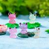 5шт мини смолы светящаяся лягушка микро пейзаж украшения приборной панели автомобиля украшения дома