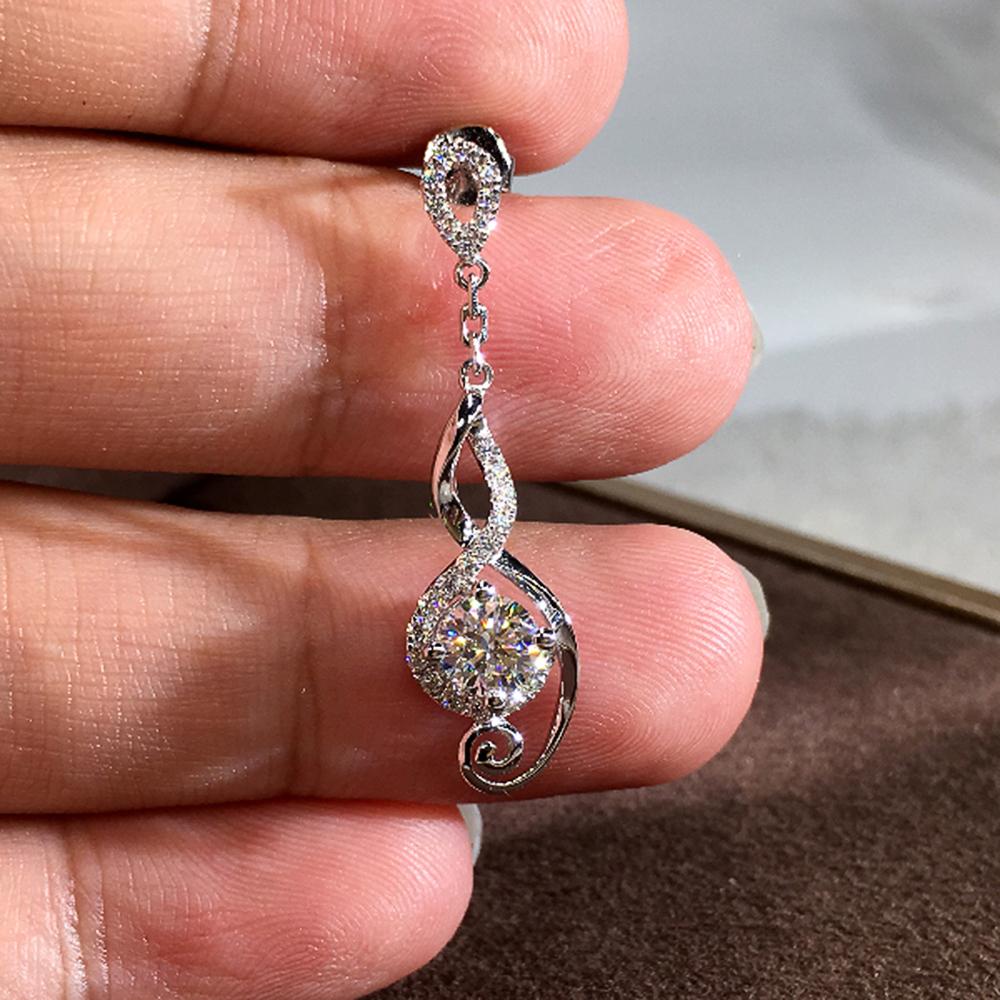 Новые Твист Длинные Висячие Серьги Женские Модные Ювелирные Изделия Цирконий Помолвка Свадебная Вечеринка Женские Ювелирные Изделия Высокого Качества