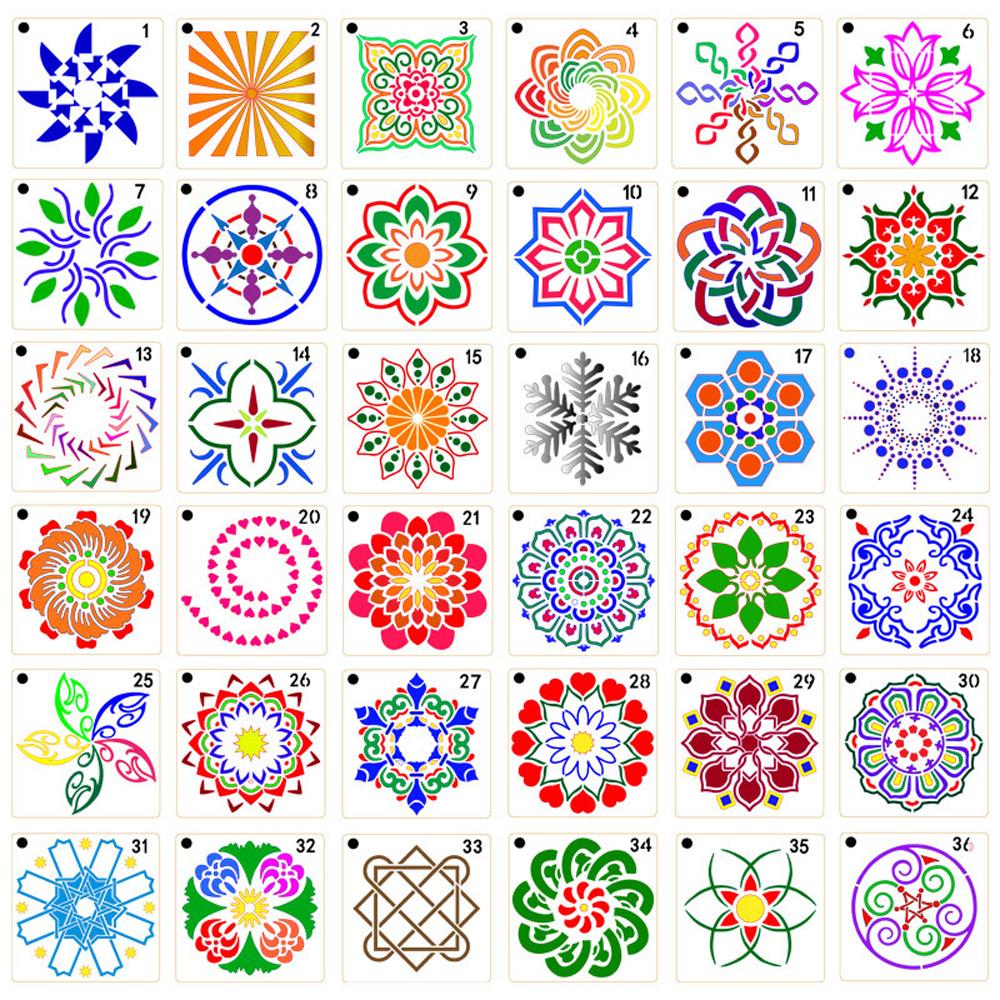 Stencils Card Making Scrapbooking Craft DIY Drawing Tool Painting Stencils Mandala Pattern Hollow