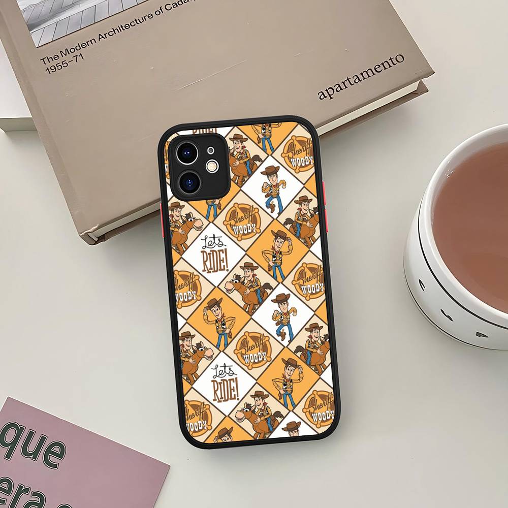 Чехол T-Toy S-Story Вуди и Инопланетянин Для iPhone 11 12 13 14 15 16 Pro Max Plus X XS MAX Ударопрочный Матовый Задний Чехол
