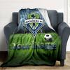 Name Custom Seattle Sounders FC Logo Print Flannel Blanket High Quality Warm Comfortable Cover for All Seasons Perfect for Gifts Home Decor