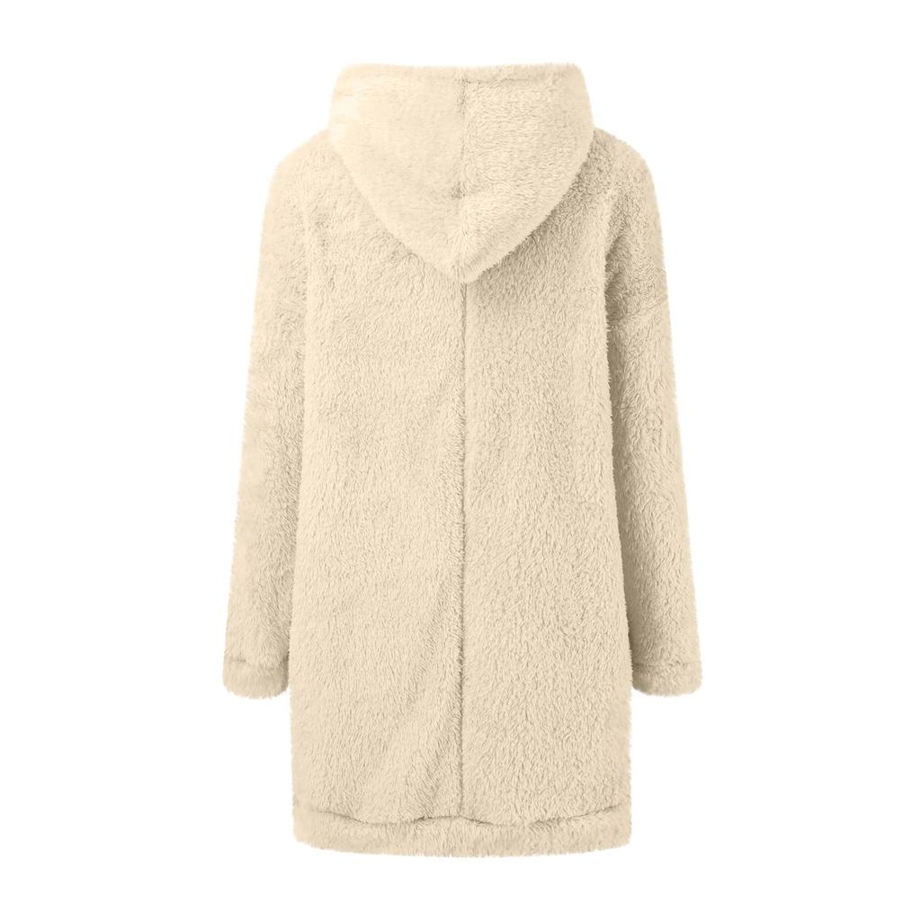 Женское модное плюшевое платье с капюшоном и длинными рукавами, однотонная повседневная толстовка