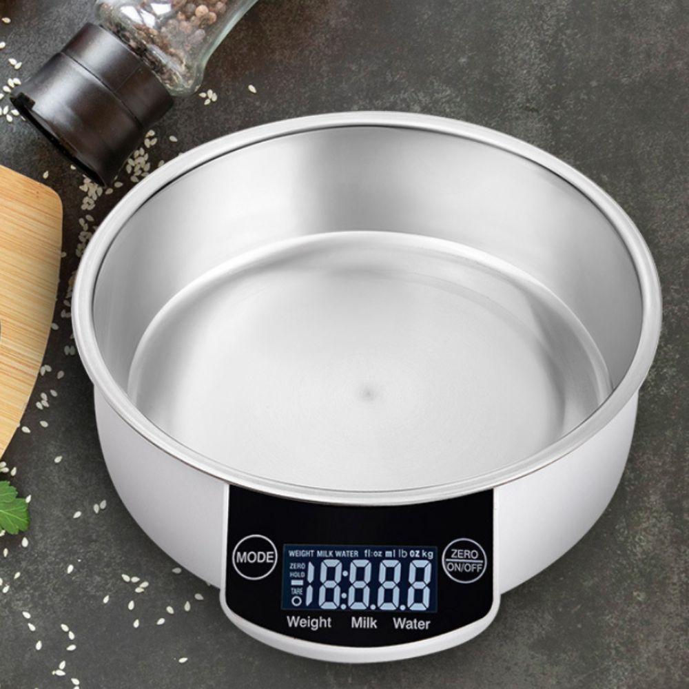 LCD Display Stainless Steel Electronic Bowl Scale Detachable Food Bowl Scale Baking
