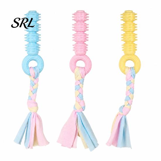 Dog Dental Health Toys Spiky Chew Toy with Cotton Rope, Pet Molar Stick Toy, Interactive Indoor Games for Small Medium Dogs Teeth Cleaning Stress