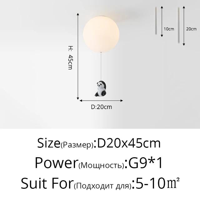 Мультяшный медведь Детские светодиодные люстры Воздушные шары Светильники для детей Спальня Гостиная Столовая Подвесные светильники Дизайнерские лампы