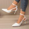 One-line Strap Stiletto Sandals Autumn New Pointed Toe Shallow Mouth Non-slip Wear-resistant High Heels