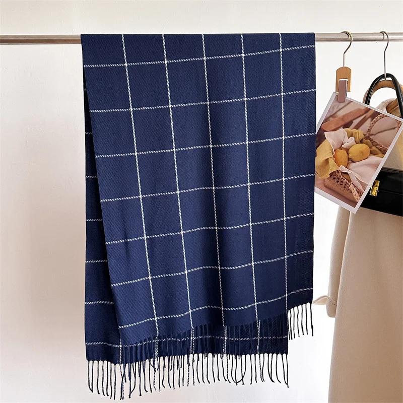 Fashion Plaid Cashmere Warm Scarf New Design Luxury Pashmina Winter Shawl Wraps Bufanda with Tassel Poncho Blanket 2025