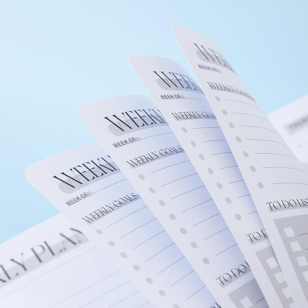 Блокнот-планировщик на 53 листа. Еженедельный список целей и приоритетов в планировщике. Страница привычек. Блокноты для организации офиса.
