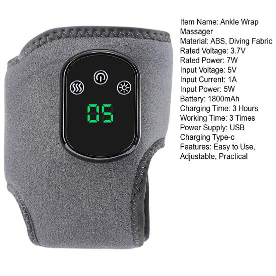 3-in-1 Foot Massager with 5 Heat Levels Portable Rechargeable Cordless Heated