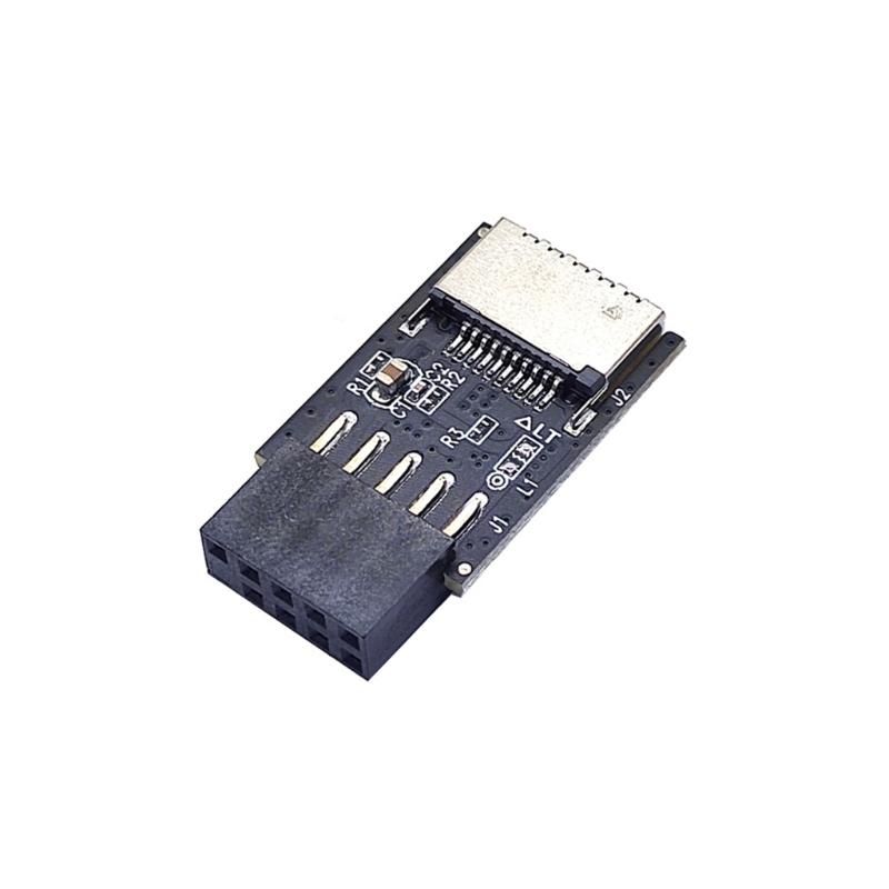 Адаптер-коннектор USB 2.0 9 Pin на USB C для внутреннего USB 2.0 9-контактного разъема материнской платы ПК для настольного компьютера