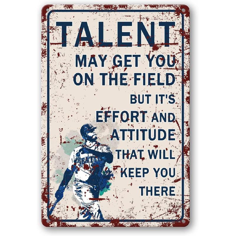 Baseball Poster Baseball Art Wall Decor Baseball Tin Sign For Famous Quote Bassball Signs Motivational Quote Posters Motivation Tin Sign Baseball
