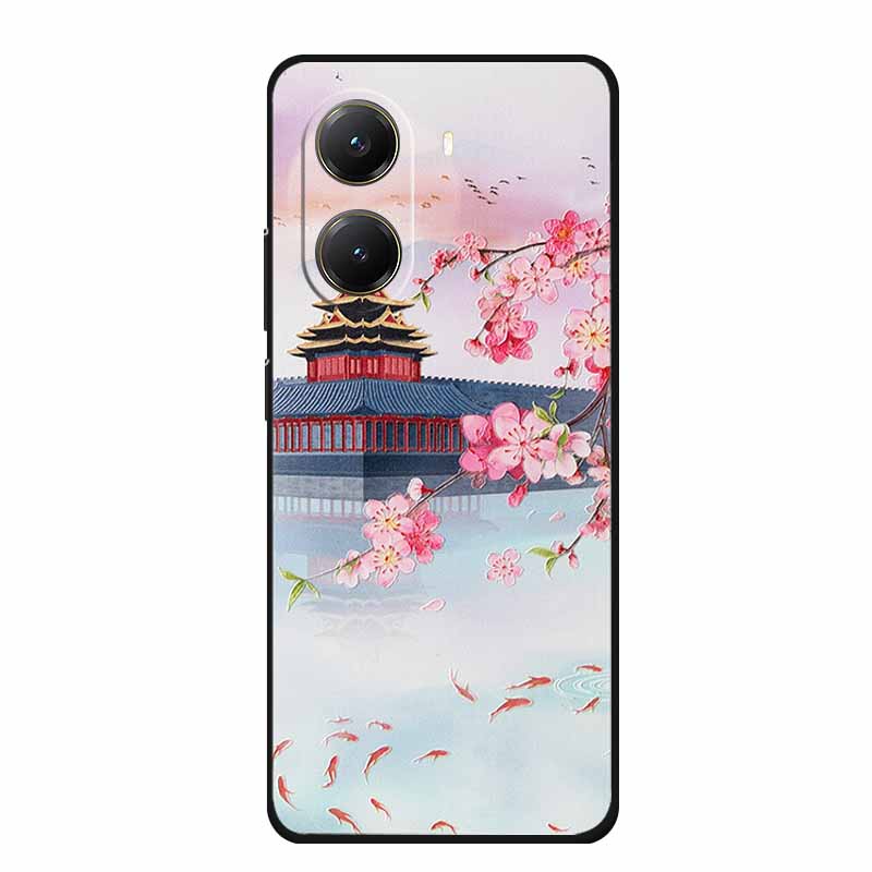 Чехол для Xiaomi POCO X7 Pro X7Pro 3D Рельефный Цветочный Черный Силиконовый Мягкий Задний Чехол-Крышка Для Redmi Turbo 4 Чехол Turbo4 Сумка