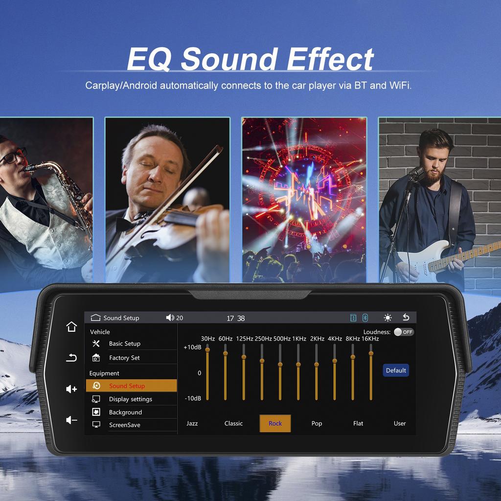 6.86-inch PND Dual Recording Wireless CarPlay Android Auto for Motorcycles