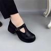 British Style Platform Small Leather Shoes Women's Autumn New Light Mouth Single Shoes Thick Heel Comfortable Round Head Soft Sole Casual