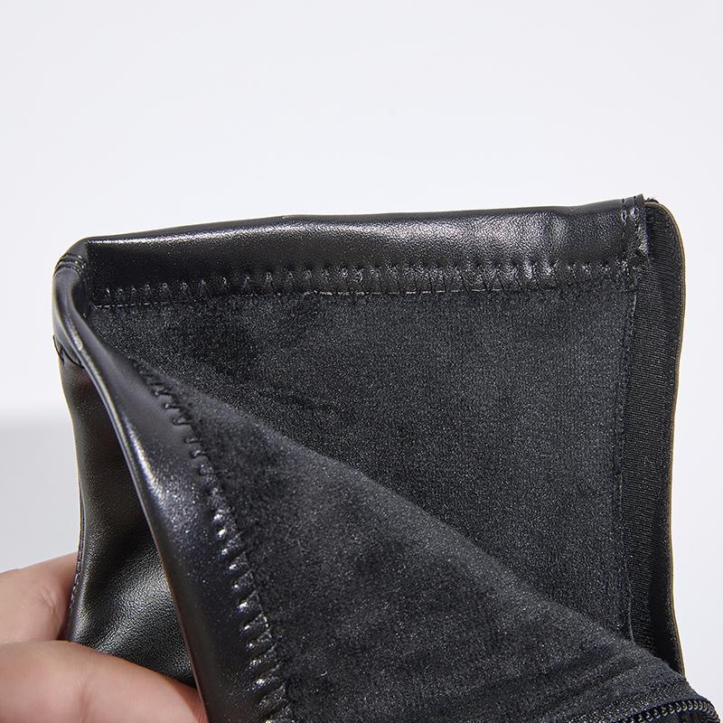 8cm Chunky Platform Boots Womens High Heels Winter Warm Ankle Boots Casual Back Zipper Wedges Creepers Black Ladies Boots