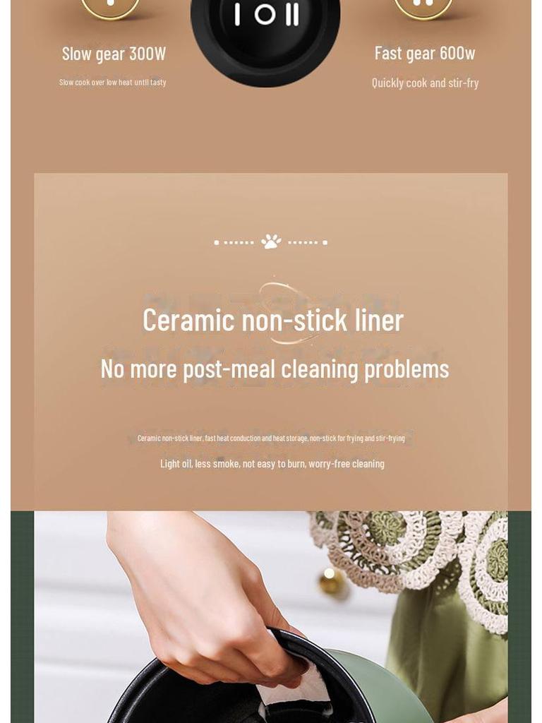 Компактная многофункциональная электрическая кастрюля для общежитий - антипригарная мини-плитка для студенческих обедов и лапши