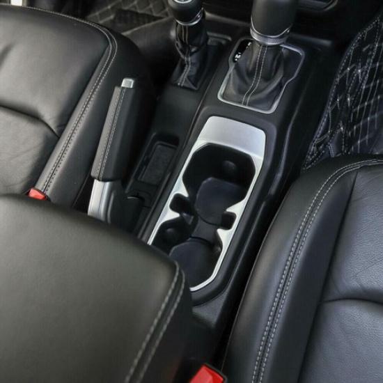 For Jeep Gladiator JT ABS Silver Car Water Cup Holder Panel Cover Trim