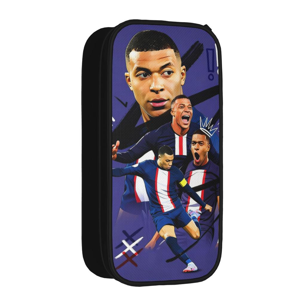 Fashion M-Mbappes Pencil Cases Football Soccer Pencilcases Pen Box for Student Large Storage Bag Office Gifts Stationery