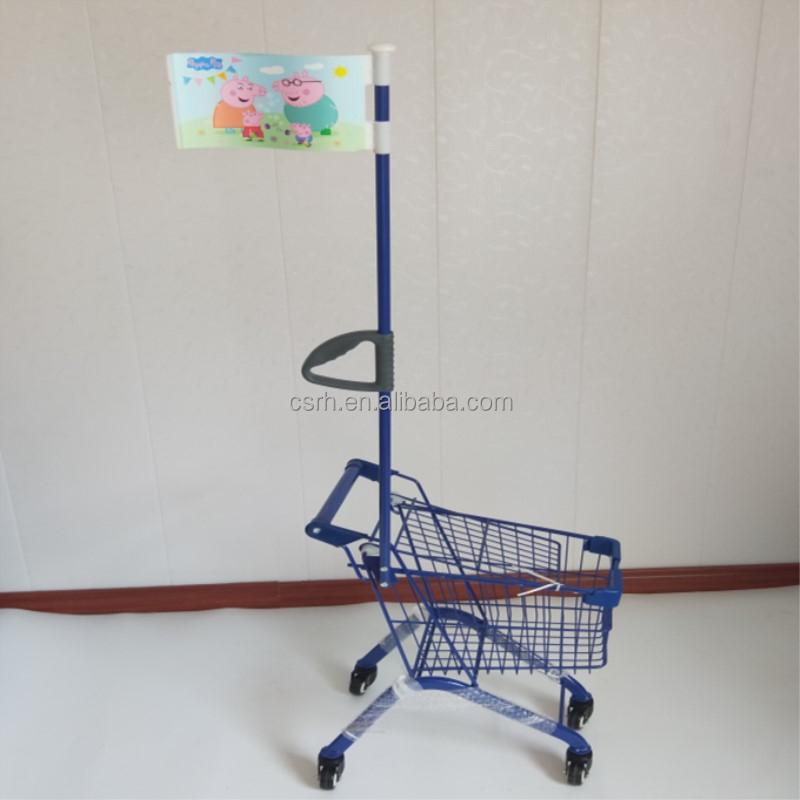 RH-SC04 Steel Small Mini Supermarket Kids Shopping Trolley With Flag