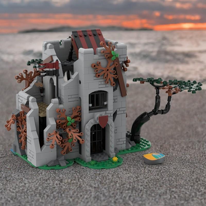 809 деталей MOC Заброшенная Башня Замок Модель Строительные Блоки Конструктор Рождественские Подарки Игрушка Креативная DIY Идея Сборка Кирпич Дети