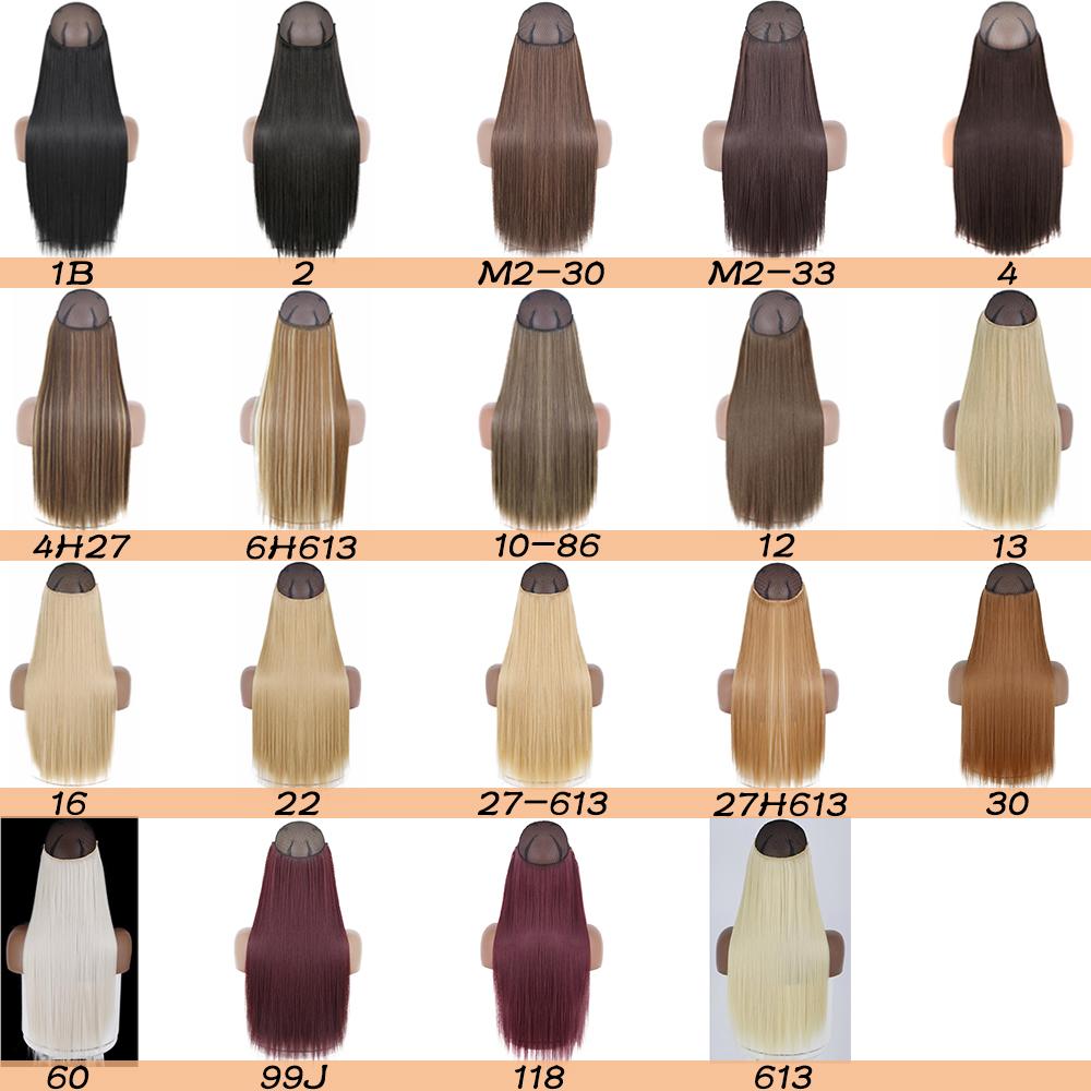 Синтетические длинные прямые невидимые накладные пряди для волос с секретной прозрачной леской для волос для женщин без зажима для волос